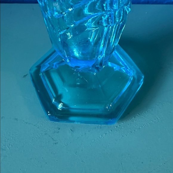 Vintage Blue Glass Vase - Picture 3 of 10
